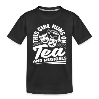 Ces filles adorent le thé et les comédies musicales - T-shirt bio Premium Enfant - noir - Devant