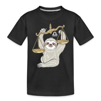 Balance Paresseux Signe du zodiaque Balance - T-shirt bio Premium Enfant - noir - Devant