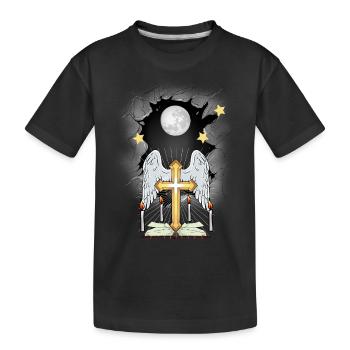 Croix d’église Croix Crucifix - T-shirt bio Premium Enfant - noir - Devant