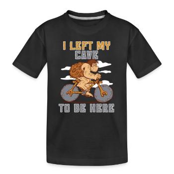 J’ai quitté ma grotte pour être ici avec un - T-shirt bio Premium Enfant - noir - Devant