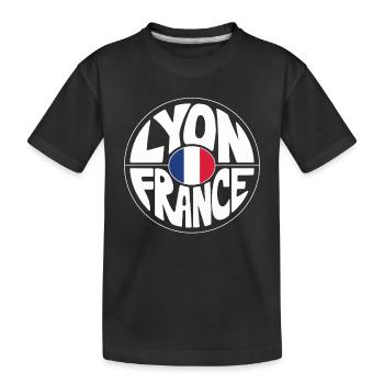 Lyon France - Kinder Premium Bio T-Shirt - Schwarz - Vorne