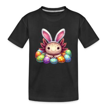 Oster Axolotl - Frohe Ostern - Kinder Premium Bio T-Shirt - Schwarz - Vorne