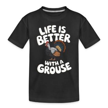Auerhahn - Kinder Premium Bio T-Shirt - Schwarz - Vorne