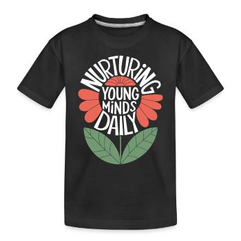 Lehrer: Junge Köpfe Täglich Fördern - Kinder Premium Bio T-Shirt - Schwarz - Vorne