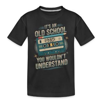 Retro Kassette 1985 Musikdesign für Oldschool Fans - Kinder Premium Bio T-Shirt - Schwarz - Vorne