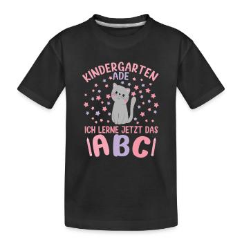 Bye Bye Kindergarten Kita Abgänger 2026 Mädchen - Kinder Premium Bio T-Shirt - Schwarz - Vorne