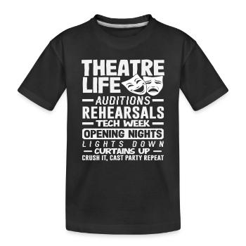 Musical Liebhaber Theater Leben Vorhang Hoch - Kinder Premium Bio T-Shirt - Schwarz - Vorne