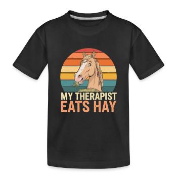 Mon thérapeute mange du foin Horse Retro Design - T-shirt bio Premium Enfant - noir - Devant