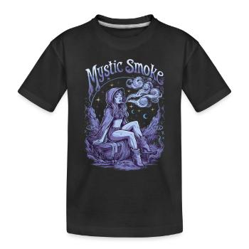 Mystische Frau Mit Rauch In Fantasiewelt Voller - Kinder Premium Bio T-Shirt - Schwarz - Vorne