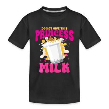 Milch - Kinder Premium Bio T-Shirt - Schwarz - Vorne
