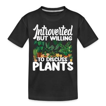 Amoureux des plantes Jardinage Introverti - T-shirt bio Premium Enfant - noir - Devant