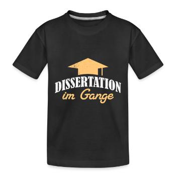 Doktorand Lustig DISSERTATION IM GANGE Ph.D Lustig - Kinder Premium Bio T-Shirt - Schwarz - Vorne