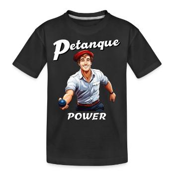 PUISSANCE DE LA PÉTANQUE - T-shirt bio Premium Enfant - noir - Devant