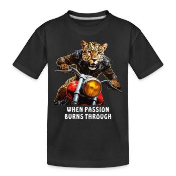 MOTO QUAND LA PASSION BRÛLE - T-shirt bio Premium Enfant - noir - Devant