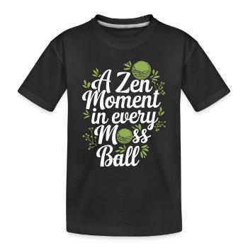 Kokedama Moss Ball Plantes Jardinage Japonais - T-shirt bio Premium Enfant - noir - Devant