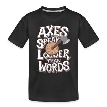 Axe Throwing Target Practice Lumberjack Sport - Kinder Premium Bio T-Shirt - Schwarz - Vorne