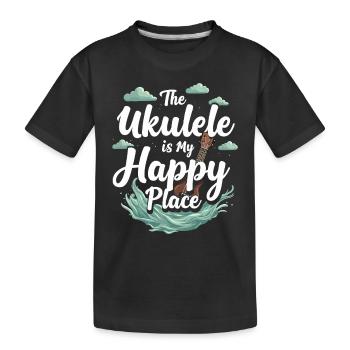 Ukulele Player Hawaiian Music Tropical - Kids' Premium Organic T-Shirt - black - Front