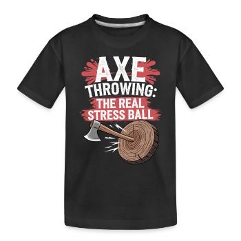 Axe Throwing Target Practice Lumberjack Sport - Kinder Premium Bio T-Shirt - Schwarz - Vorne
