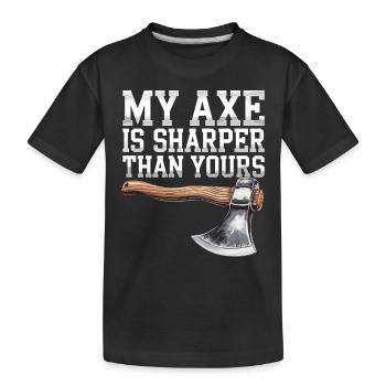 Axe Throwing Target Practice Lumberjack Sport - Kinder Premium Bio T-Shirt - Schwarz - Vorne