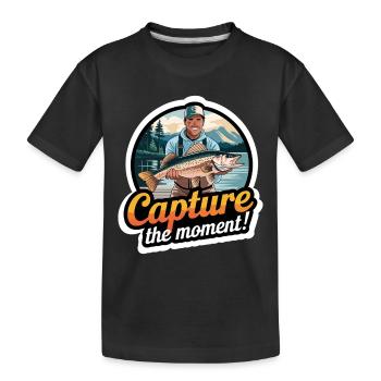 FISCHE, DIE SIE GEFANGEN HABEN - Kinder Premium Bio T-Shirt - Schwarz - Vorne