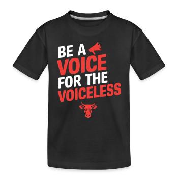 Soyez une voix pour le végétalien sans voix - T-shirt bio Premium Enfant - noir - Devant