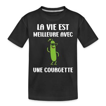 Zucchini-Humor - Kinder Premium Bio T-Shirt - Schwarz - Vorne