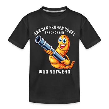 SHOT THE EARLY BIRD SELF-DEFENSE - Kids' Premium Organic T-Shirt - black - Front