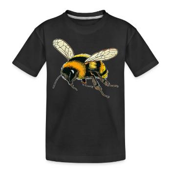 HUMMELN KONTUR - Kinder Premium Bio T-Shirt - Schwarz - Vorne