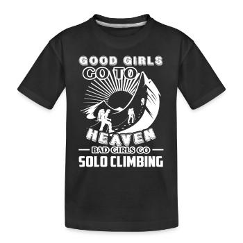 Climbing Bad Girls Go Solo Climbing - Kids' Premium Organic T-Shirt - black - Front