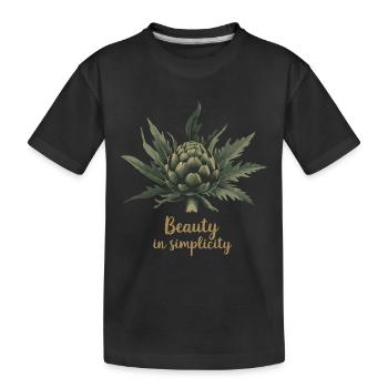 L’ARTICHAUT, LA BEAUTÉ DANS LA SIMPLICITÉ - T-shirt bio Premium Enfant - noir - Devant