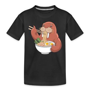 Walross - Kinder Premium Bio T-Shirt - Schwarz - Vorne