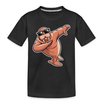 Walross - Kinder Premium Bio T-Shirt - Schwarz - Vorne