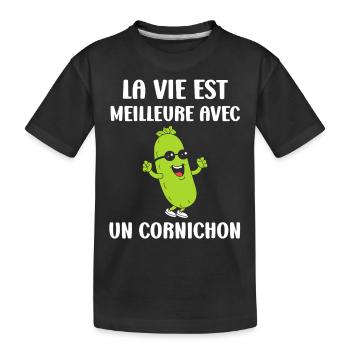 Humour Cornichon - T-shirt bio Premium Enfant - noir - Devant