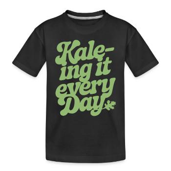 Kale-ing It Every Day Vegan Vegetarian - Kids' Premium Organic T-Shirt - black - Front