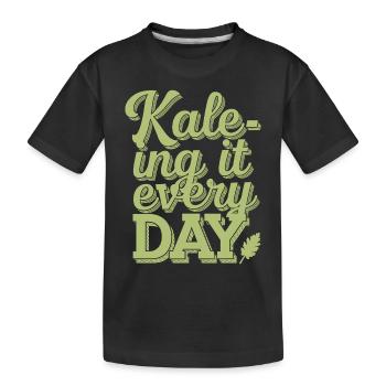 Kale-ing It Every Day - Vegan Vegetarier Design - Kinder Premium Bio T-Shirt - Schwarz - Vorne