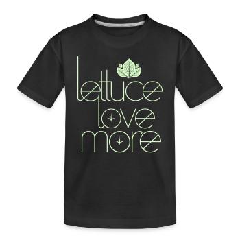Végétarien végétalien : la laitue aime plus - T-shirt bio Premium Enfant - noir - Devant