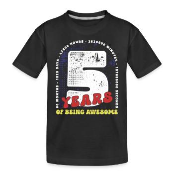 5 Ans Anniversaire Mois Jours Heures Minutes - T-shirt bio Premium Enfant - noir - Devant