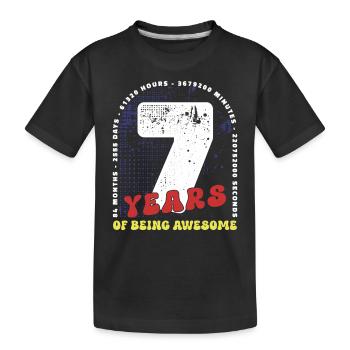 7 Jahre Geburtstag Monate Tage Stunden Minuten - Kinder Premium Bio T-Shirt - Schwarz - Vorne