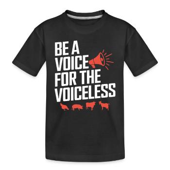 Be a voice for the voiceless vegan - Kids' Premium Organic T-Shirt - black - Front
