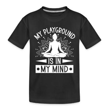 Pilates Enthusiasts Playground In My Mind Pilates - Kinder Premium Bio T-Shirt - Schwarz - Vorne