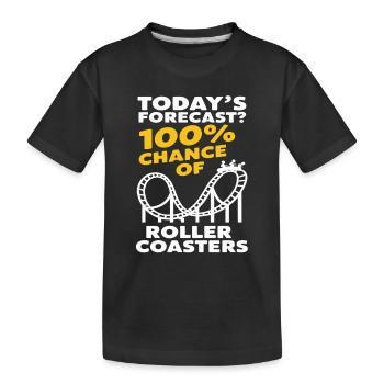 Les prévisions du jour ? 100 % de chances de montagnes russes - T-shirt bio Premium Enfant - noir - Devant