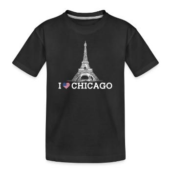 Ich liebe Chicago Illinois Cooler Eiffelturm-Liebhaber - Kinder Premium Bio T-Shirt - Schwarz - Vorne