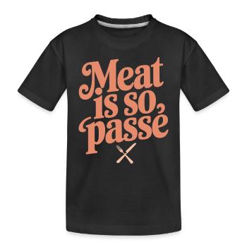Meat is so outdated vegan vegetarian - Kids' Premium Organic T-Shirt - black - Front