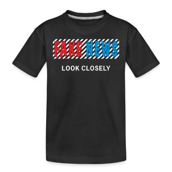 FAKE NEWS - Kids' Premium Organic T-Shirt - black - Front