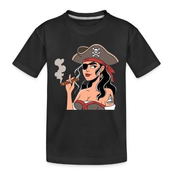 Piratenkostüme für Frauen im Buccaneer Stil mit - Kinder Premium Bio T-Shirt - Schwarz - Vorne