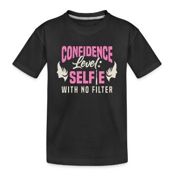 Plastic Surgery Confidence Level Cosmetic Nurse - Kids' Premium Organic T-Shirt - black - Front