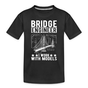 Ingénieur des ponts Construction de ponts - T-shirt bio Premium Enfant - noir - Devant