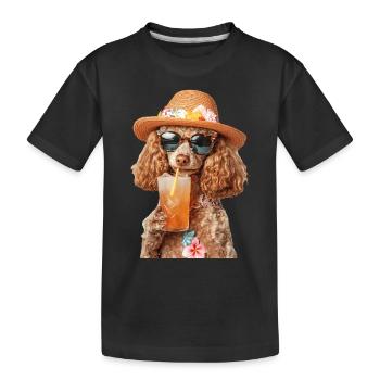 Pudel - Kinder Premium Bio T-Shirt - Schwarz - Vorne