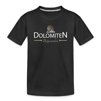 Dolomiten Bergwandern - Kinder Premium Bio T-Shirt - Schwarz - Vorne