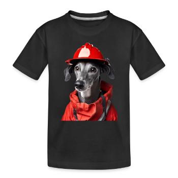 Windhund - Kinder Premium Bio T-Shirt - Schwarz - Vorne